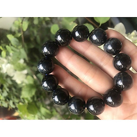 Vòng tay Nam ĐÁ Mắt Hổ TỰ NHIÊN 16mm MỚI XANH XANH ĐEN 13 HẠT NAM mạng THUỶ Mạng MỘC đeo Tốt 67kg đến 80kg ạ