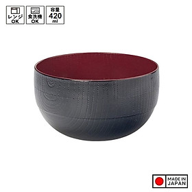 Bát nhựa tròn vân gỗ Kurouchi - Hàng nội địa Nhật Bản (#Made in Japan)