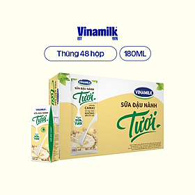 Sữa đậu nành tươi Vinamilk - Thùng 48 hộp 180ml
