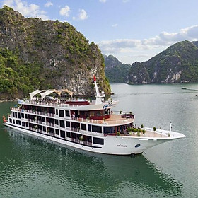 Gói 2N1Đ Du Thuyền 5 Sao Aspira Cruises Đẳng Cấp Tại Hạ Long, Gồm 4 Bữa Ăn + Chèo Thuyền Kayak Khám Phá Vịnh Hạ Long - Vịnh Lan Hạ, Câu Mực Đêm