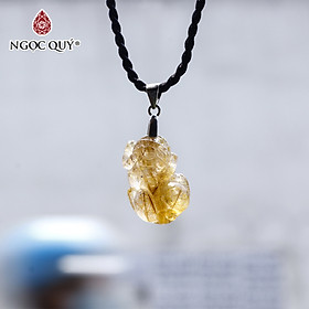 Mặt dây chuyền tỳ hưu thạch anh tóc đỏ cam mệnh hỏa, thổ - Ngọc Quý Gemstones
