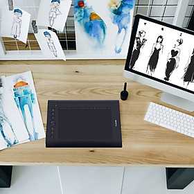 Bảng kí điện tử chuyên nghiệp Huion H610 Pro V2 10x6.25 Inch với 8 nút điều chỉnh tiện dụng và 16 phím mềm