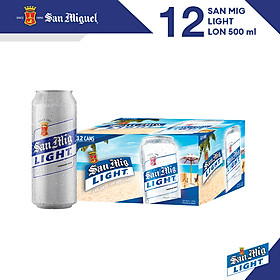 Thùng 12 Lon Bia SAN MIGUEL Light 500 ml