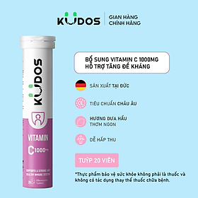 TPBVSK Viên sủi KUDOS VITAMIN C hương dưa hấu, bổ sung 1000MG vitamin C cho cơ thể (20 viên/tuýp)