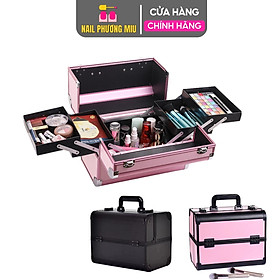 Cốp Đựng Đồ Nail 2 Tầng Nhôm 26x32x21cm, Gọn Nhẹ, Chống Thấm Nước, Chuyên Dụng Làm Nail, Tiện Lợi Di Chuyển, Bền Chắc Bag Nhung Nam Nữ