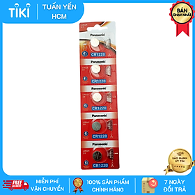 Vỉ 5 Viên Pin CR1220 ( CR 1220/5BE x 1 Vỉ ) Lithium 3V Panasonic - Hàng Chính Hãng