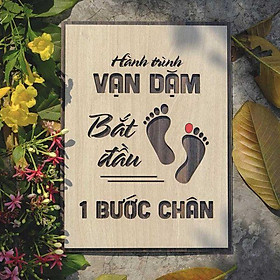 Mua Tranh gỗ decor truyền cảm hứng  Hành trình vạn dặm bắt đầu từ 1 bước chân