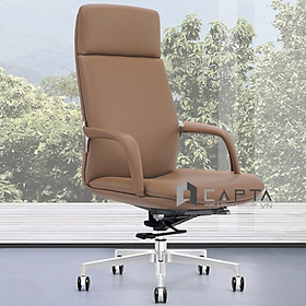 Ghế giám đốc nữ da công nghiệp cao cấp chân xoay hợp kim nhôm nhập khẩu CM4410-P