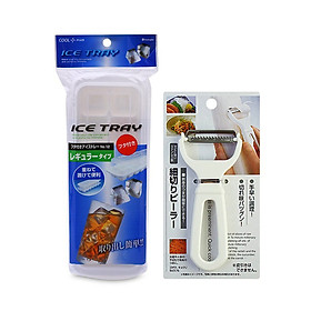 Mua Combo Khay đá dễ lấy chống ám mùi tủ lạnh + cây nạo củ - Hàng nội địa Nhật