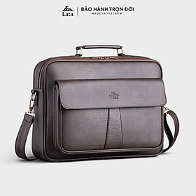 Cặp Công Sở Lata ( Thời trang nam basic đựng vừa laptop 14 inch - Cặp da CA43 )