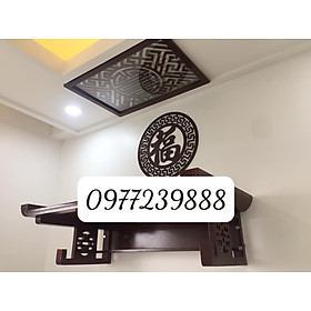 Mua bàn thờ gỗ sồi 107cm kèm chắn khói  chữ tròn