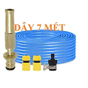 ️Evoucher Bộ dây vòi xịt nước rửa xe,tưới cây ,tăng áp 3 lần,loại 7m,10m 206587 cút sập,nối nhựa đen+ túi đựng bút