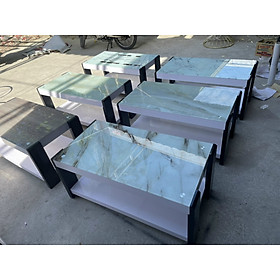 Mua Bàn trà  bàn sofa  mặt kính cường lực in hoa văn tin tế cao cấp hiện đại - BT006