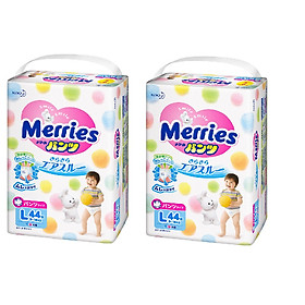 Combo 2 bịch tã quần Merries cực đại L44 miếng