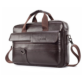 Túi xách nam da bò thật cao cấp phong cách mới 15,6"