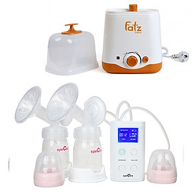 Combo Máy Hút Sữa Spectra 9Plus + Máy Hâm Nóng Và Tiệt Trùng 2 Bình Cổ Rộng FatzBaby FB3012SL