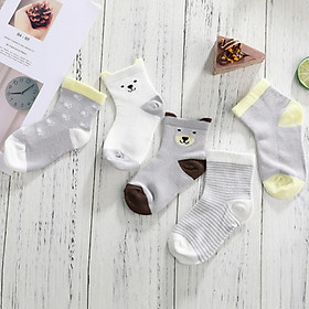 Set 5 đôi Tất vớ cotton cho bé thấm hút mồ hôi hiệu quả