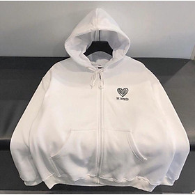 50K - Áo HOODIE HEART DÂY KÉO UNISEX IN TIM - HNTIM01