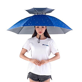 Mũ ô dù đội đầu gấp gọn đi câu cá, đi làm ruộng tiện dụng