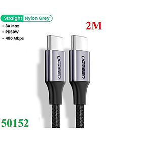 Mua Cáp sạc nhanh 60W USB Type-C to Type-C dài 2M bọc nylon Ugreen 50152 cao cấp (dữ liệu) hàng chính hãng