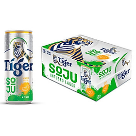 Thùng 20 Lon Bia Tiger Soju Infused Lager Wonder Melon (vị Soju Dưa Lưới) 330ml