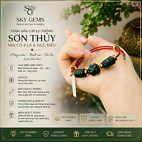 Vòng Dây Cáp Ngọc Sơn Thủy VIP Mix Lu Thống, Cỏ 4 Lá & Ngũ Điếu – Ngọc Tự Nhiên Cao Cấp