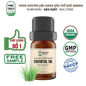 Tinh Dầu Sả Hoa Hồng Nguyên Chất Hữu Cơ MỘC THỦY 100ML - Palmarosa Essential Oil - Khử Mùi Xông Thơm Phòng, Thư Giãn - Đạt chuẩn chất lượng kiểm định