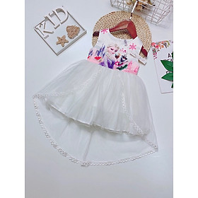 Đầm - váy công chúa Elsa đuổi tôm Trắng cho bé 1-9 tuổi