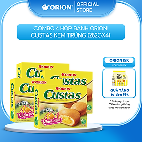Combo 4 hộp bánh Custas Orion vị kem trứng 282g x 4 hộp