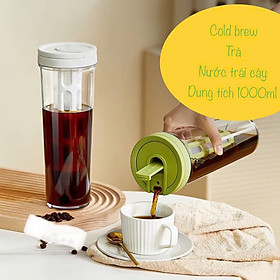 Mua Bình pha Trà cà phê Cold Brew 1000ml MÀU ĐEN