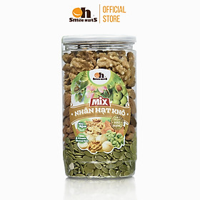 Mix Nhân Hạt Khô Smile Nuts (255g - 500g) | Hạt Dinh Dưỡng đã tách vỏ gồm nhân óc chó, hạnh nhân tách vỏ và nhân hạt bí xanh