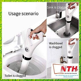 Dụng cụ thông tắc bồn cầu, cống bằng khi nén áp lực siêu mạnh