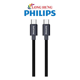 Cáp USB Type-C to Type-C Philips 60W PD3.0/4.0 1m DLC5533C/97 - Hàng chính hãng