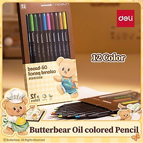 Bút Chì Màu Deli Thân Tròn 12 Màu NS738-B