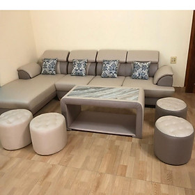 Bộ bàn ghế sofa da phòng khách đẹp