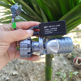 Đèn Pha Led Bi Cầu Mini T90 PRO 12000LM Siêu Sáng Chân H4 Gắn Ô tô và Xe Máy Bảo Hành 12 Tháng