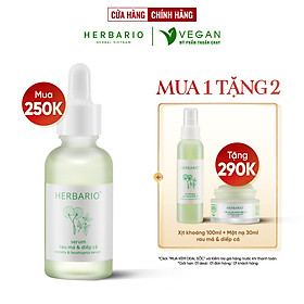 Serum rau má & diếp cá Herbario 30ml sạch mụn thuần chay