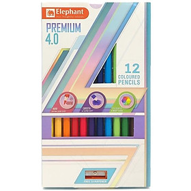 Hộp 12 Bút Chì Màu 4 mm Premium 4.0 - Elephant