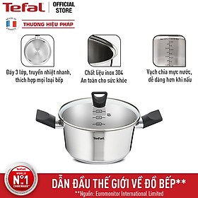 Nồi inox Tefal Simpleo B9054495 20cm (Trắng) - Có thể sử dụng cho bếp từ- Điều chỉnh mức nước dễ dàng - Hàng chính hãng