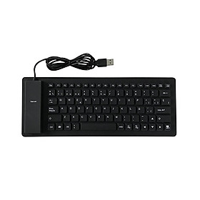 84 Keys Spanish USB Wired Silicone Keyboard Foldable Soft Silicone Waterproof Dustproof Keyboard for Desktop Computer