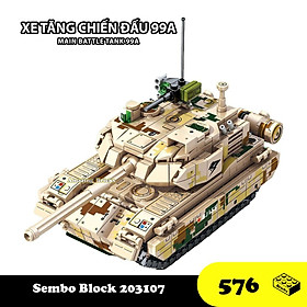 Đồ chơi Lắp ráp Xe Tăng Hạng nhẹ Type 15, Sembo Block 203107 Ligh Tank, Xếp hình thông minh