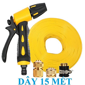 Mua Bộ dây vòi xịt nước rửa xe  tưới cây . tăng áp 3 lần  loại 15m 206236 đầu đồng cút đồng+ tặng đai