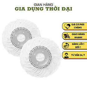 Mua (COMBO) 2 Bông Lau Nhà Xoay 360 Độ OMEGA SUPA MOP Đài Loan - Thấm Hút Tốt - Mạnh Mẽ - Sợi Bông Mềm Mịn