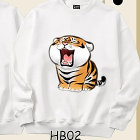 Áo Sweater cặp đôi Hổ béo cute HB01HB02 Mr.Buffalo - HB02 Trắng