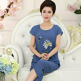 Bộ Trung Niên Thời Thượng Hoa Sen Siêu Đẹp Cho Mẹ TN11