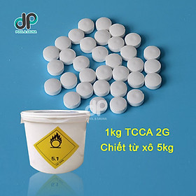 1kg Clorin viên 2gram - Viên sủi TCCA 2g diệt khuẩn, xử lí nước bể bơi, nuôi trồng thủy sản