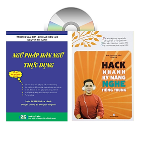 Sách - combo: Ngữ Pháp Hán Ngữ Thực Dụng +Hack nhanh kỷ năng nghe tiếng trung +DVD tài liệu