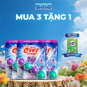 Combo 3 Viên Treo Bồn Cầu Evershine Hương Lavender Tự Động Làm Sạch Lên Đến 350 Lần Xả TẶNG 1 Túi Nước Rửa Chén 200ml