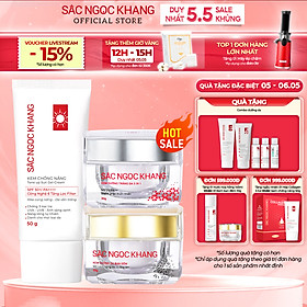 Combo Mờ Nám - Nâng Tông - Bảo Vệ Toàn Diện Kem chống nắng 50g + kem ngày 30ml + kem đêm 30g (Sắc Ngọc Khang Official)