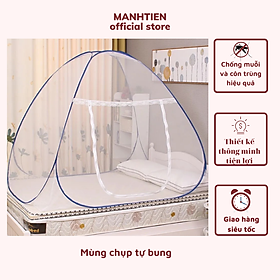 Mua Mùng chụp tự bung không đáy đỉnh nhọn loại 1 cửa màn chụp tự bung chống muỗi gấp gọn BaoAn giao hoạ tiết và màu ngẫu nhiên - Hàng chính hãng